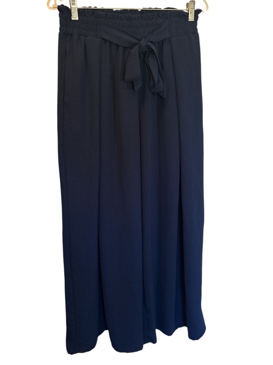 Lepunuo Pants - Navy Blue Wide Leg Gaucho Style Pants